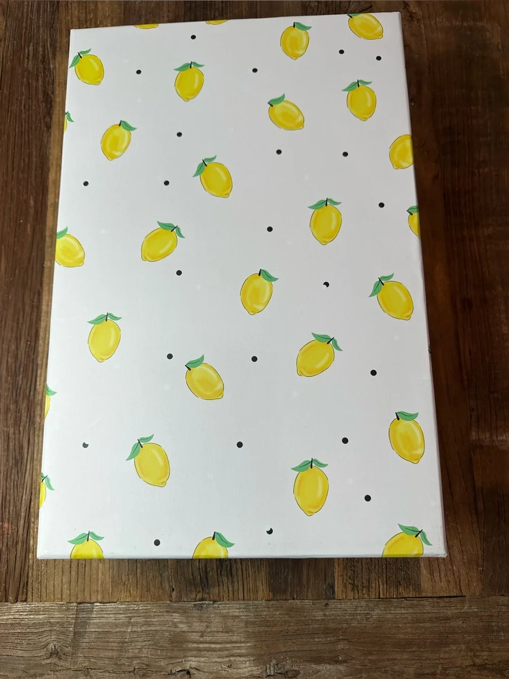Lemon Pattern Decorative Storage Box - White and Yellow